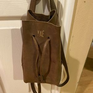 Sage green madewell leather backpack